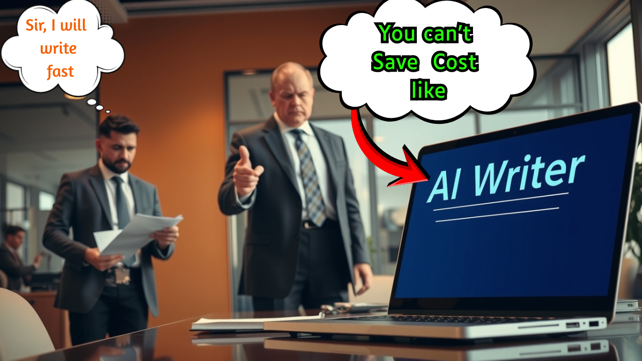 CEO telling writer - you can not save cost like an AI article writer